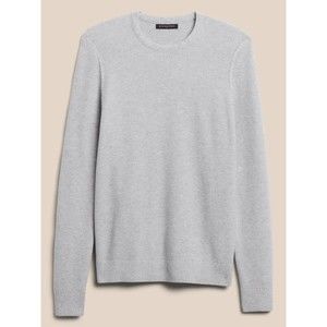 BANANA REPUBLIC Men's Slim Fit Light Grey Heather Honeycomb Crew Neck Sweater XS